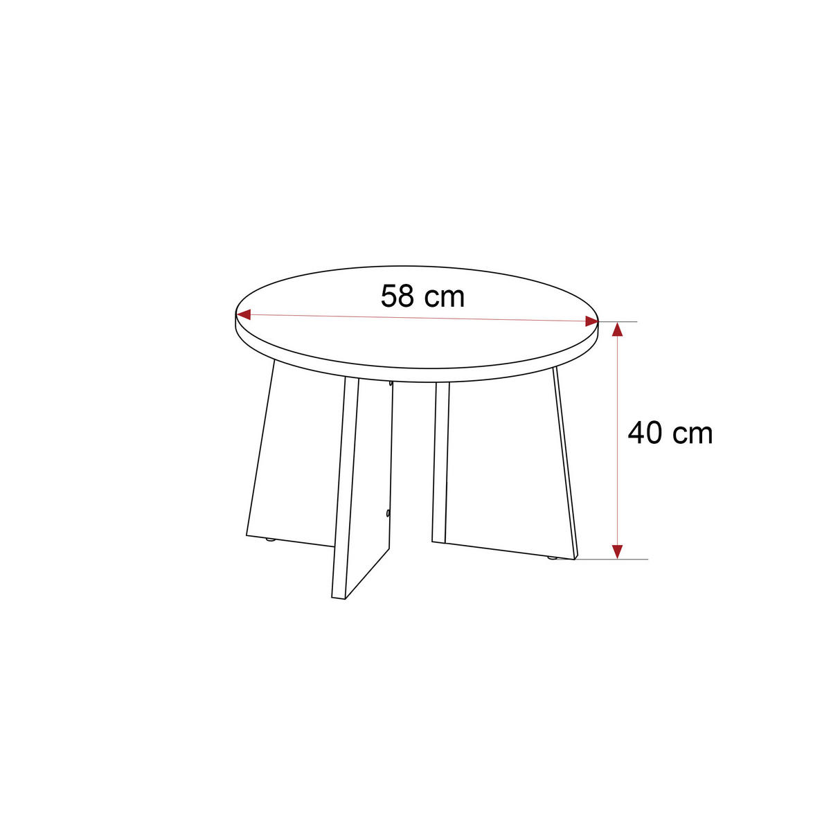 BELLAGIO menší konferenční stolek Ø 58 cm, ořech Royal - kašmírová, kompozitní dřevo (58/58/40cm) - Idohome