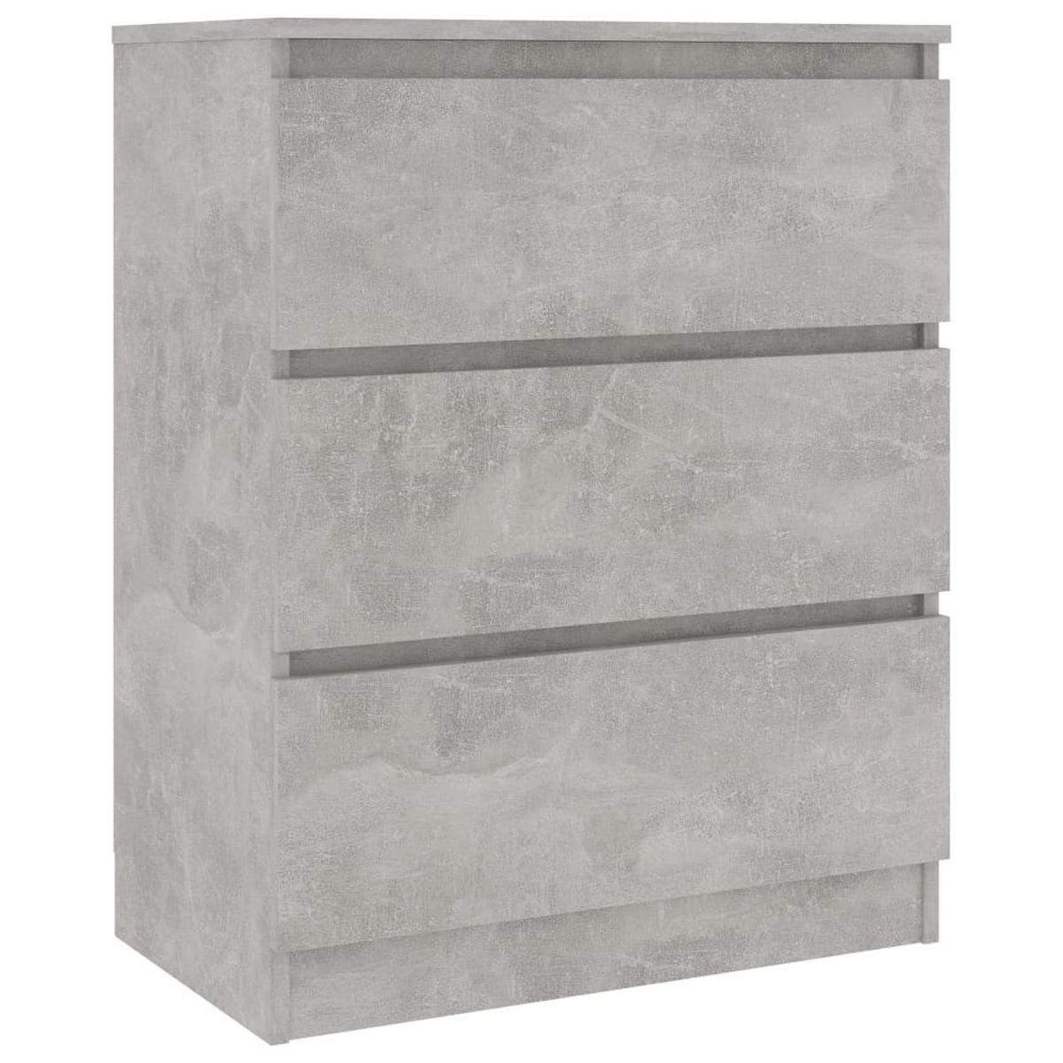 SIDEBOARD mit 3 Schubladen 60/35/76 cm aus Holzwerkstoff Betongrau - Hellgrau/Grau, Holz (60/76/35cm) - vidaXL