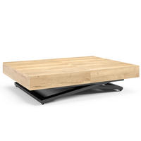 ESSTISCH UND COUCHTISCH IN EINEM Elano Halifax Eiche - Hellbraun/Schwarz, Holz/Metall (80/200/80cm) - S-Style Möbel