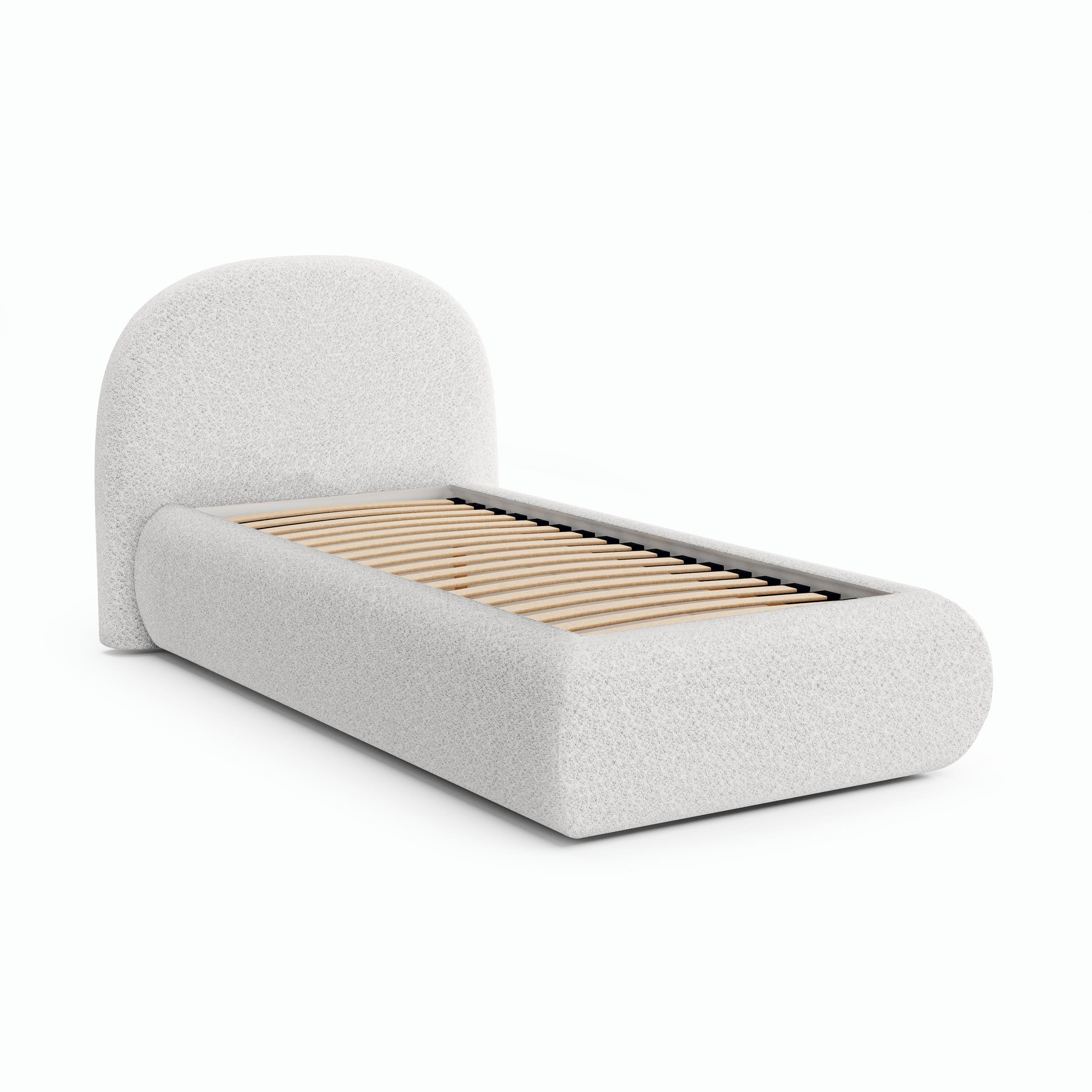 Beautysofa ČALOUNĚNÁ POSTEL Motti 90×200, jednolůžko s úložným prostorem, bez matrace, krémová