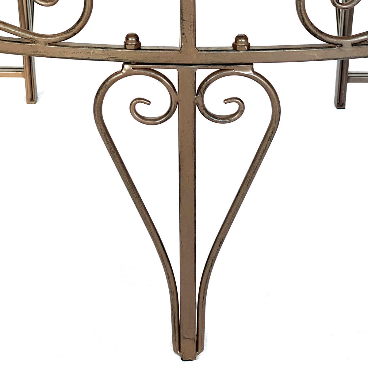 RUNDBANK Garten Metall Braun Ø 135 cm 96188 - Braun, Metall (135/46/135cm) - DanDiBo
