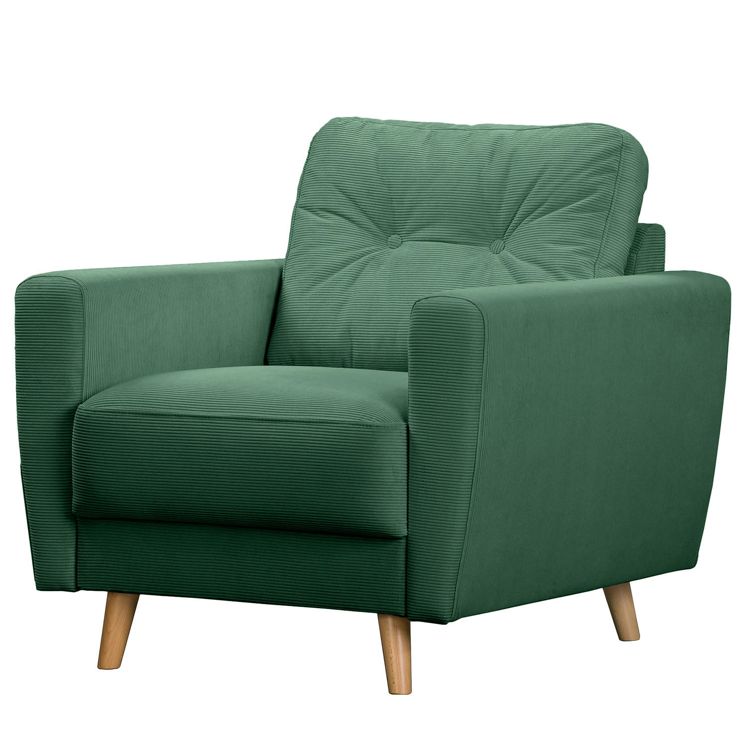 SESSEL - Waldgrün/Braun, Holz/Textil (80/90/87cm) - home24
