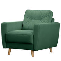 SESSEL - Waldgrün/Braun, Holz/Textil (80/90/87cm) - home24