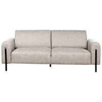 3-SITZER-SOFA Lederoptik hellgrau Askim - Schwarz/Grau, Textil (207/87/89cm) - Beliani