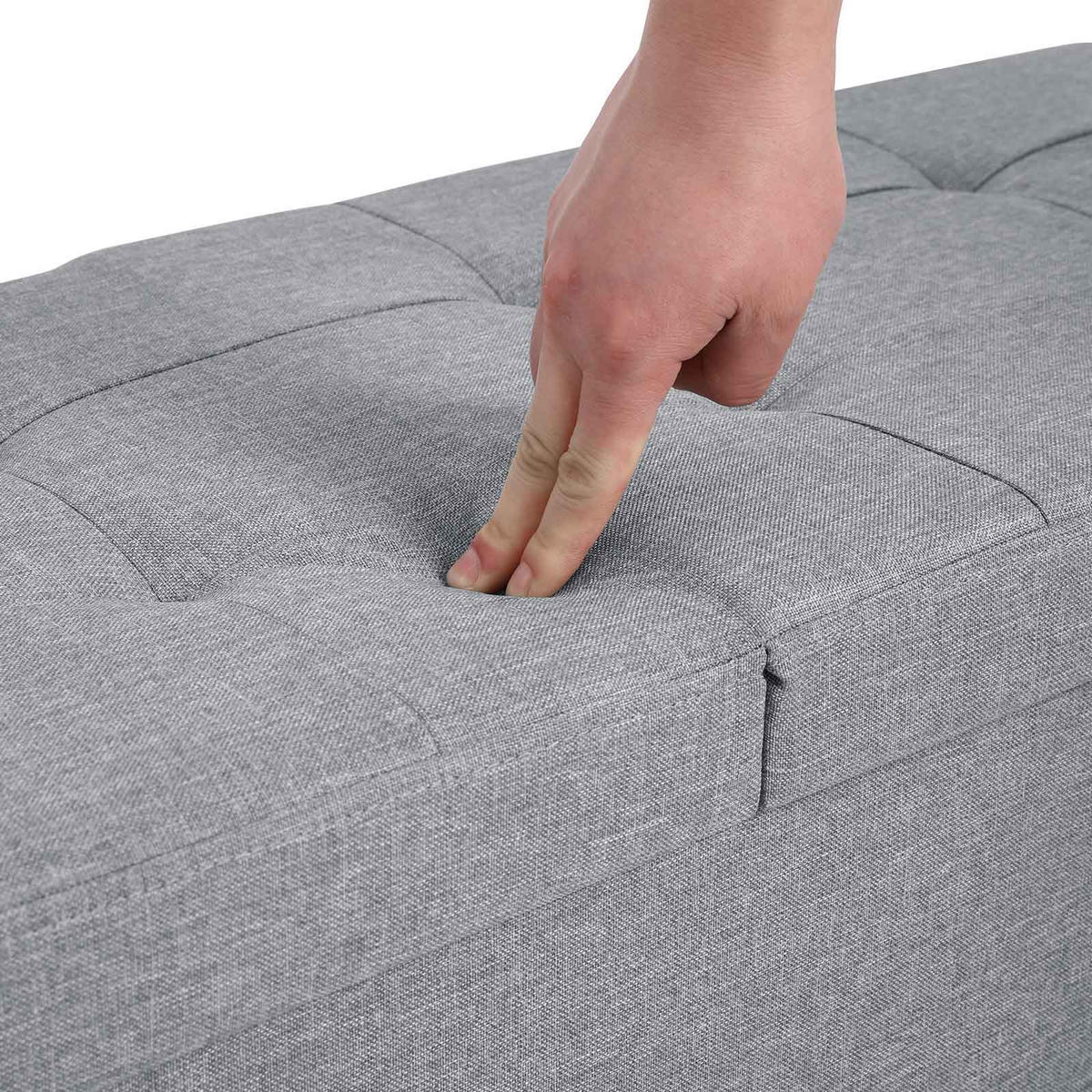 SITZBANK MIT KLAPPDECKE - Grau, Holzwerkstoff (38/38/110cm) - Hansiro