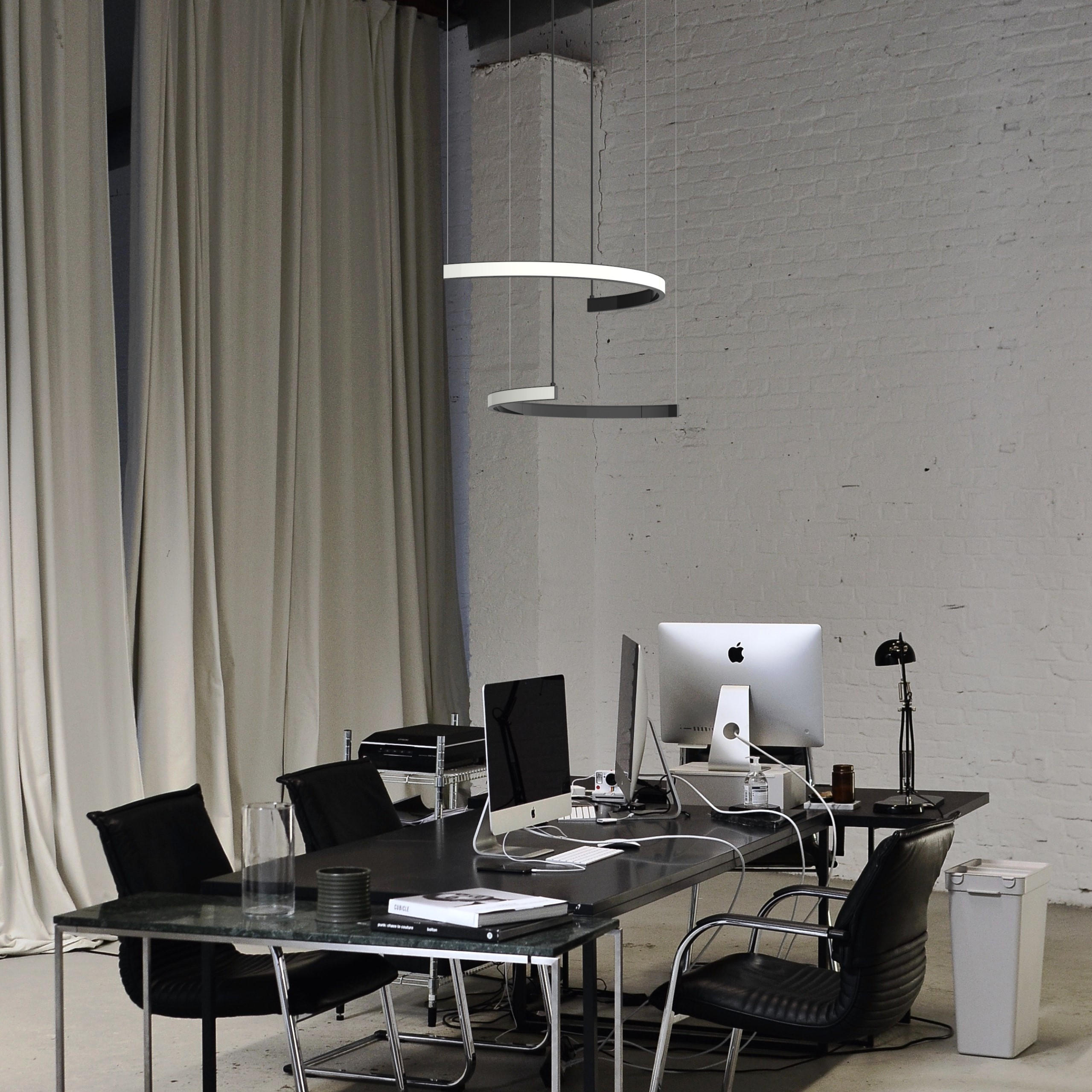 LED-HÄNGELEUCHTE - Schwarz Hochglanz, Metall (3.1/62/120cm) - Lumicom