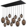 HÄNGELEUCHTE Echos 12-flammig Rauch Ø 18/25cm - Anthrazit/Schwarz, Glas (18/18/20cm) - s.luce