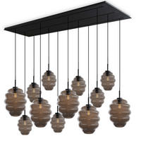 HÄNGELEUCHTE Echos 12-flammig Rauch Ø 18/25cm - Anthrazit/Schwarz, Glas (18/18/20cm) - s.luce