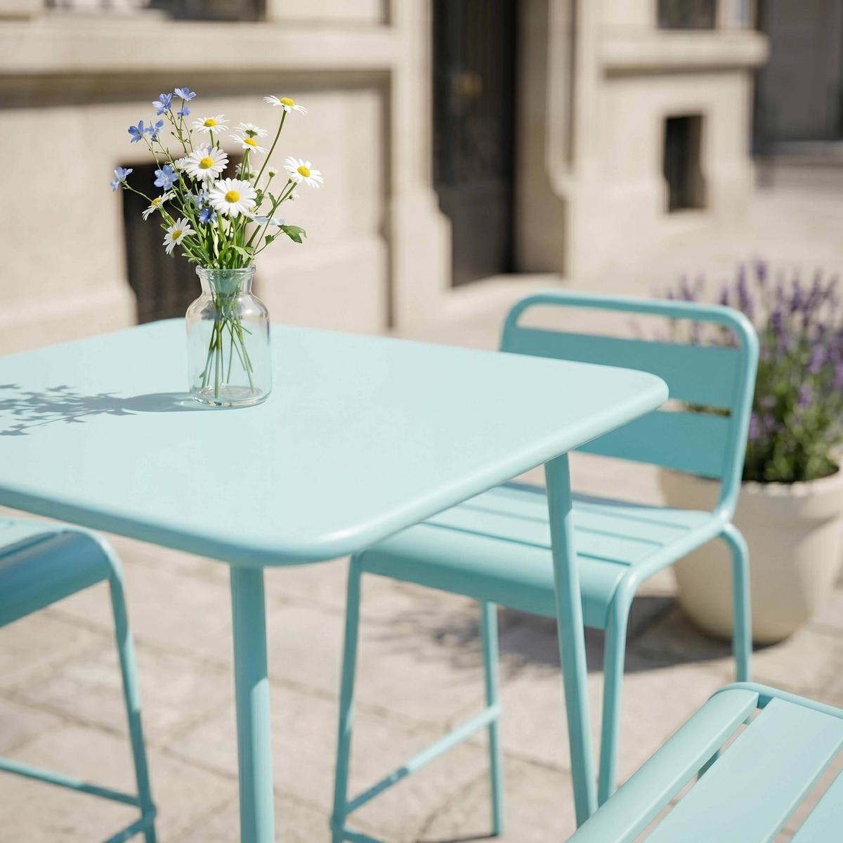 GARTENSET 5-tlg., Türkisblau - Blau, Metall - Oviala