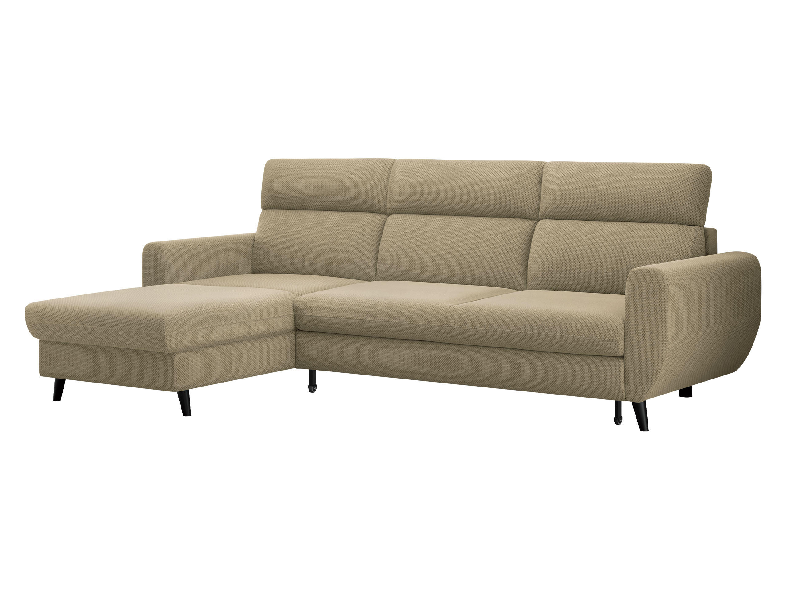 ECKSOFA Torro Mini, Seite: Links - Beige, Holz/Textil (258/168cm) - MIRJAN24