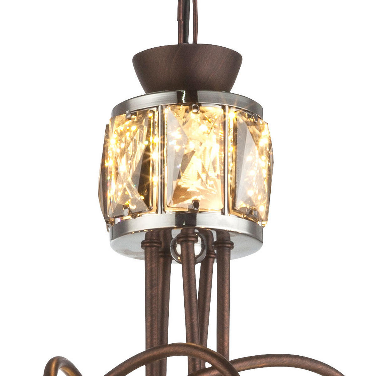 HÄNGELEUCHTE Indiana Bronze - Bronzefarben, Glas (40/40/130cm) - Globo Lighting