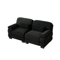 2-SITZER-SOFA modular mit Lendenkissen, DE-42659, Schwarz - Schwarz, Holz (194/94/88.5cm) - ComfortXL