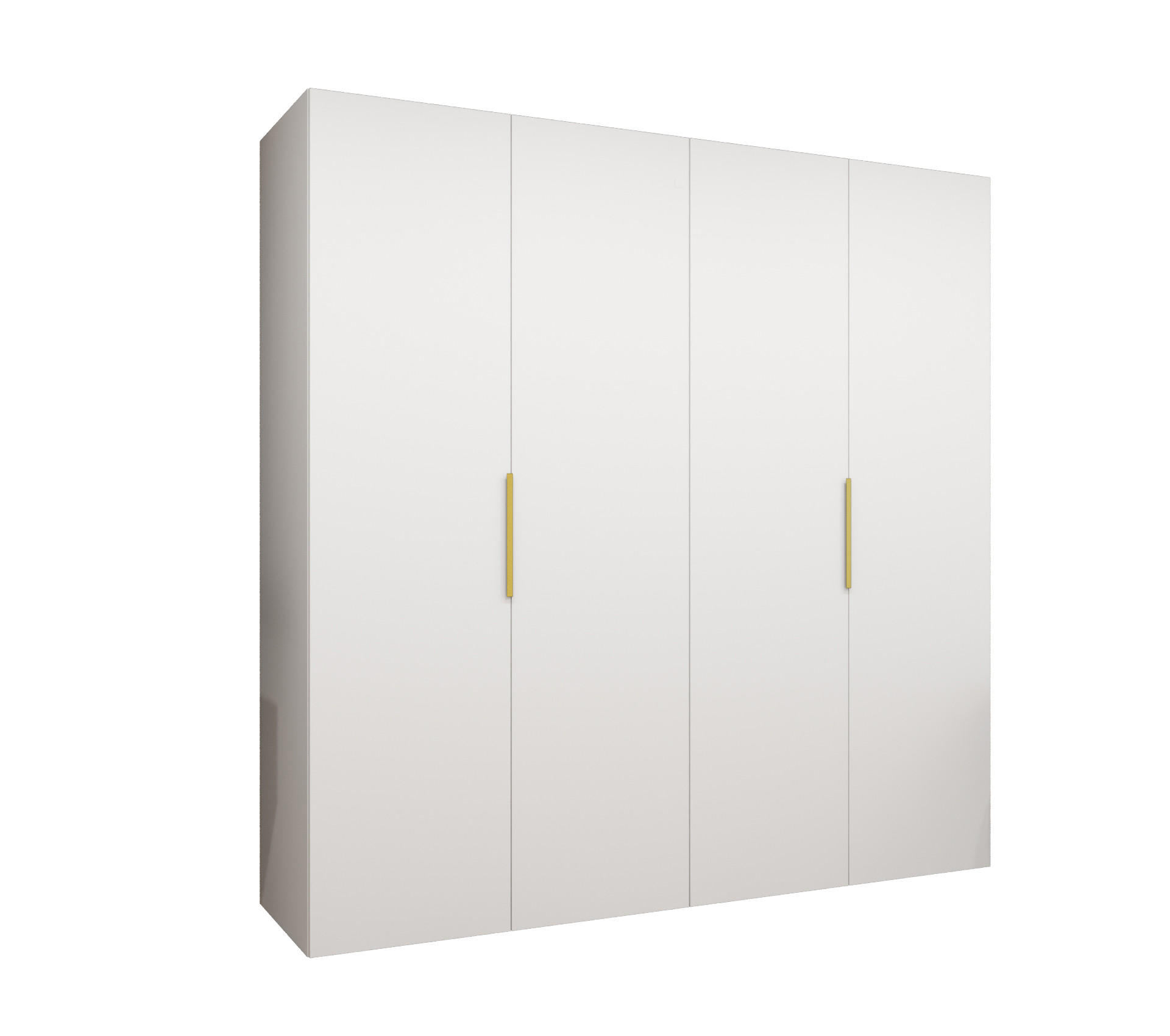 Möbel Kryspol Drehtürenschrank Weiß, Gold 200x202x52 cm
