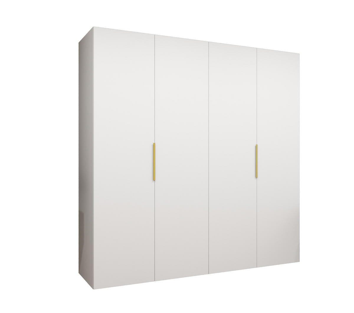 DREHTÜRENSCHRANK 202/200/52 4-türig - Goldfarben/Weiß, Holz (200/202/52cm) - MÖBEL KRYSPOL