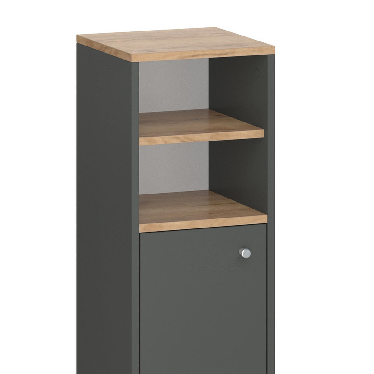 BADMÖBEL-SET Senyo Anthrazit 4 Teile, mit Hängeschrank - Honigeiche/Anthrazit, Holzwerkstoff (62/54/32cm) - Vicco