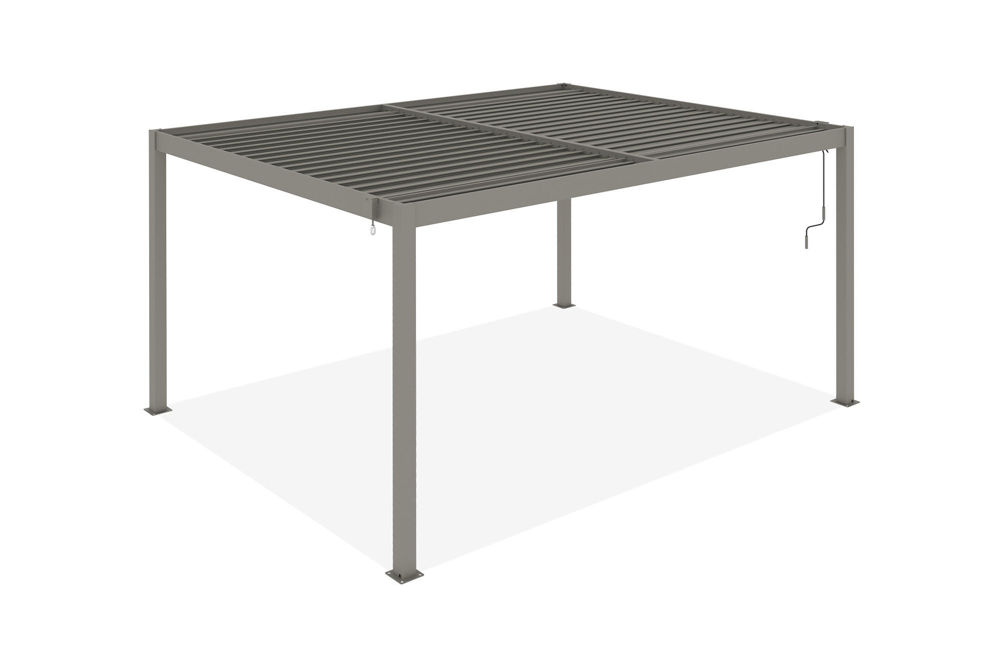 PERGOLA BIOKLIMATISCHE SELBSTTRAGENDE Piana Taupe 4x3m Aluminium - Taupe, Metall (394/218/304cm) - Cazeboo