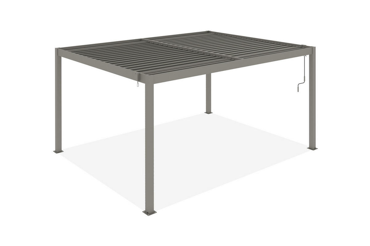 PERGOLA BIOKLIMATISCHE SELBSTTRAGENDE Piana Taupe 4x3m Aluminium - Taupe, Metall (394/218/304cm) - Cazeboo