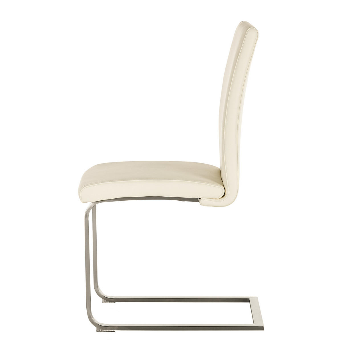 FREISCHWINGER - 2er-Set - Echtleder - Edelstahlfarben/Creme, Leder/Metall (44/98/58cm) - home24