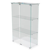TREVÅNINGSGLASMONTRE, dubbeldörrar, LED, vit - Vit, Glas (35/123.3/78.5cm) - SHOPENTRA