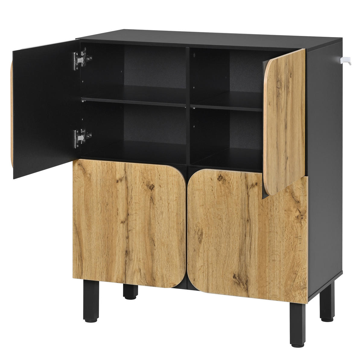 SCHUHSCHRANK aus MDF 80x38,5x95cm in Natur mit Soft-Close - Naturfarben, Holzwerkstoff (80/95/38.5cm) - Modfu