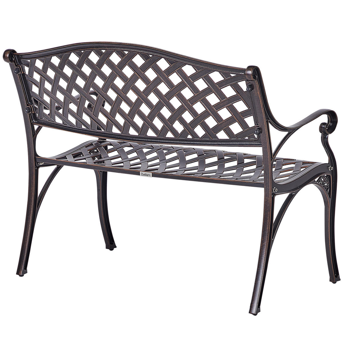 GARTENBANK 2-Sitzer Braun Staggia - Braun, Metall (104/87/56cm) - Beliani