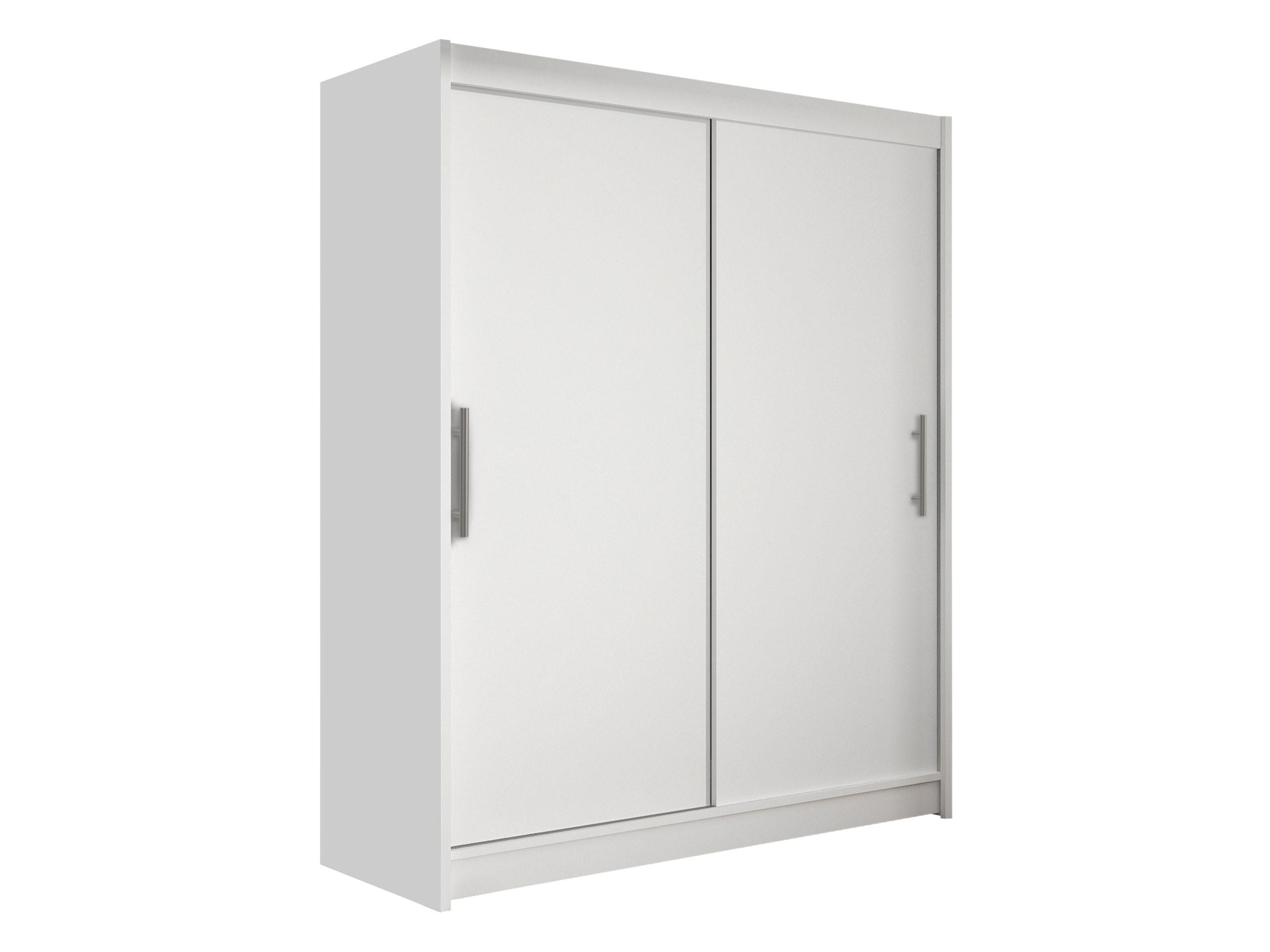 SCHWEBETÜRENSCHRANK Westa I - Silberfarben/Weiß, Holzwerkstoff/Metall (150/200/58cm) - MIRJAN24