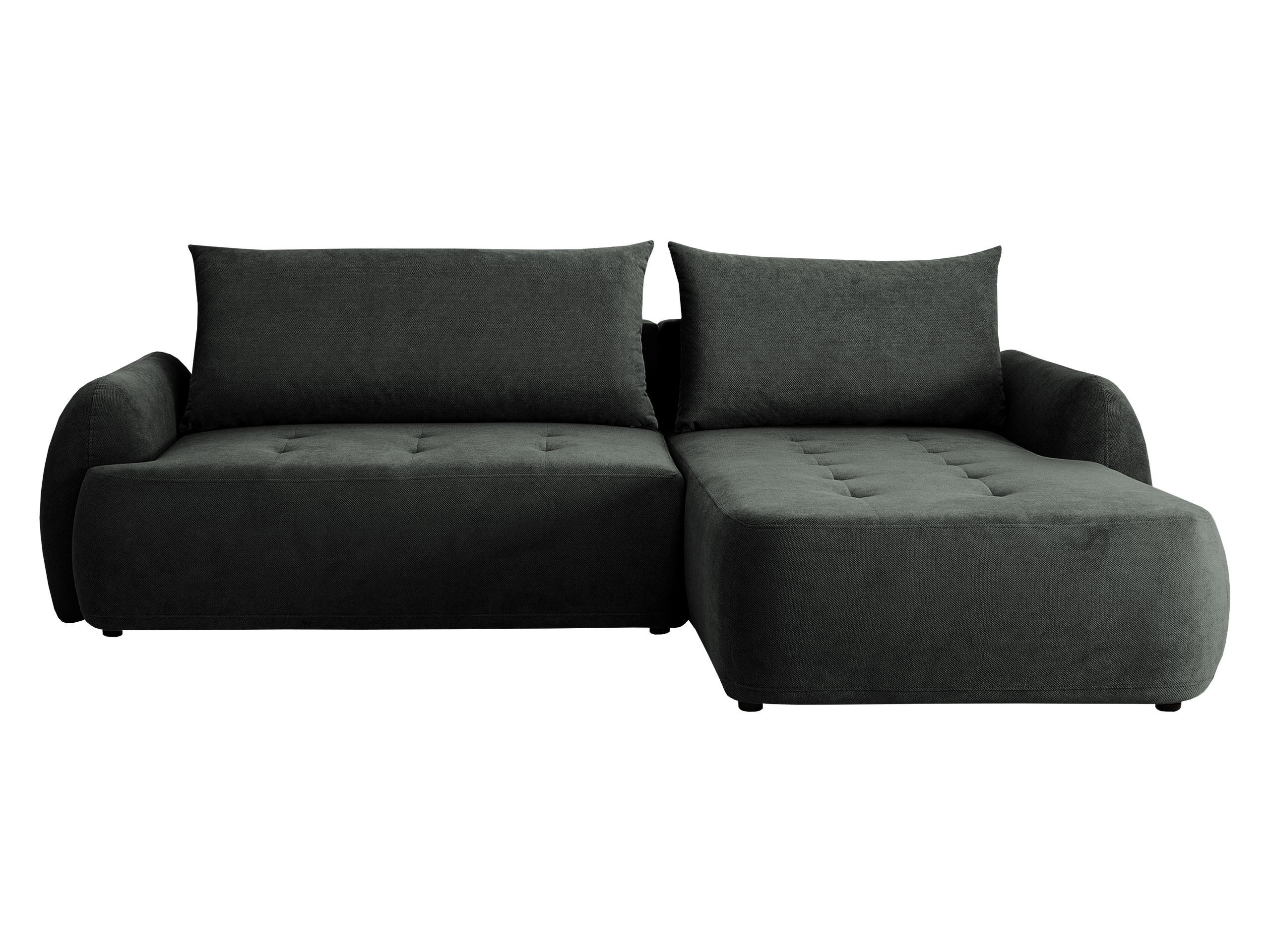 ECKSCHLAFSOFA Bueno II, Seite: Rechts - Dunkelgrau/Schwarz, Holz/Textil (280/185cm) - MIRJAN24