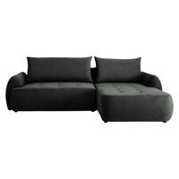 ECKSCHLAFSOFA Bueno II, Seite: Rechts - Dunkelgrau/Schwarz, Holz/Textil (280/185cm) - MIRJAN24
