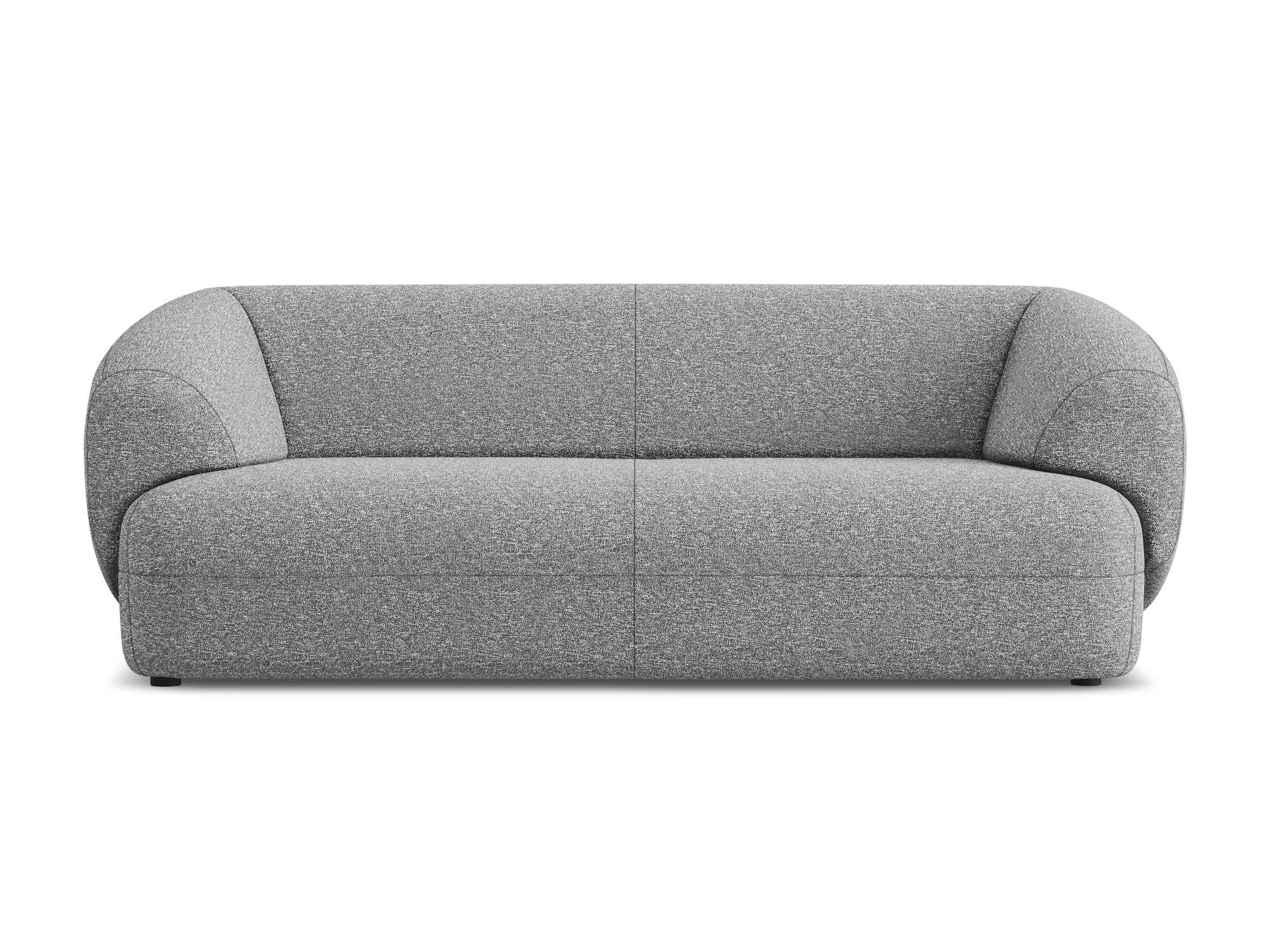 3-SITZER SOFA Strukturstoff Stoff Grau - Hellgrau/Schwarz, Kunststoff/Textil (212/81/98cm) - Makamii