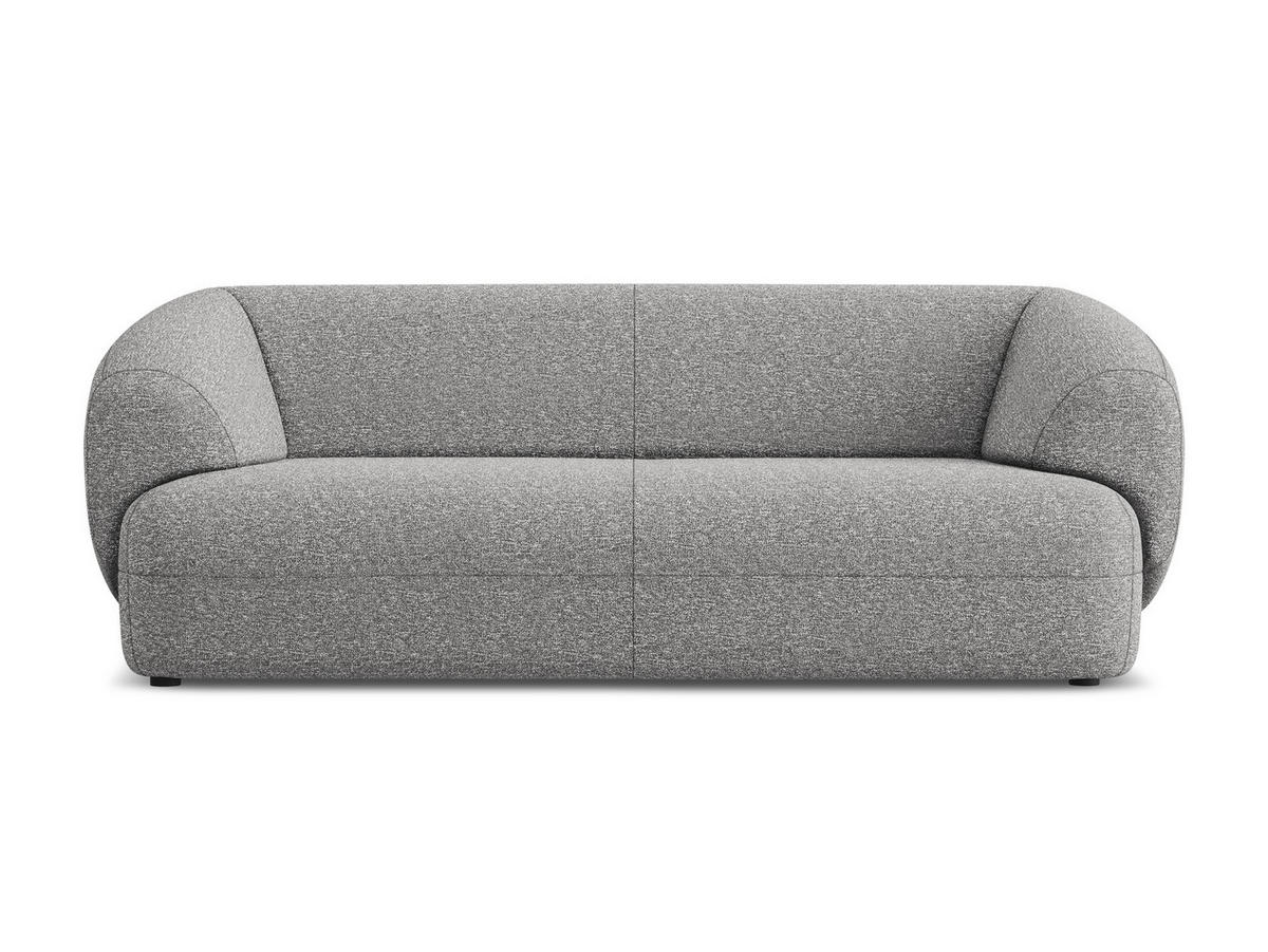 3-SITZER SOFA Strukturstoff Stoff Grau - Hellgrau/Schwarz, Kunststoff/Textil (212/81/98cm) - Makamii