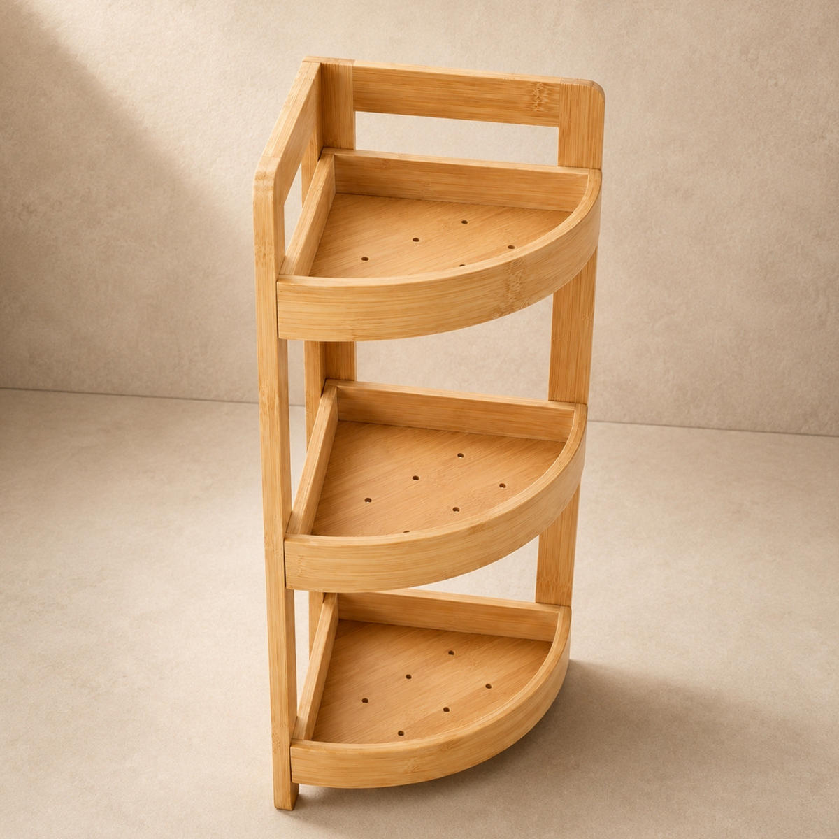 ECKREGAL aus Bambus für das Badezimmer 23/23/61 cm - Beige, Naturmaterialien (23/61/23cm) - NUXIO