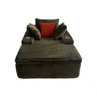 KLAPPSOFA mit 2-in-1-Funktionskissen, Cordstoff - Grün - Grün, Textil (113/63/164cm) - KOMHTOM