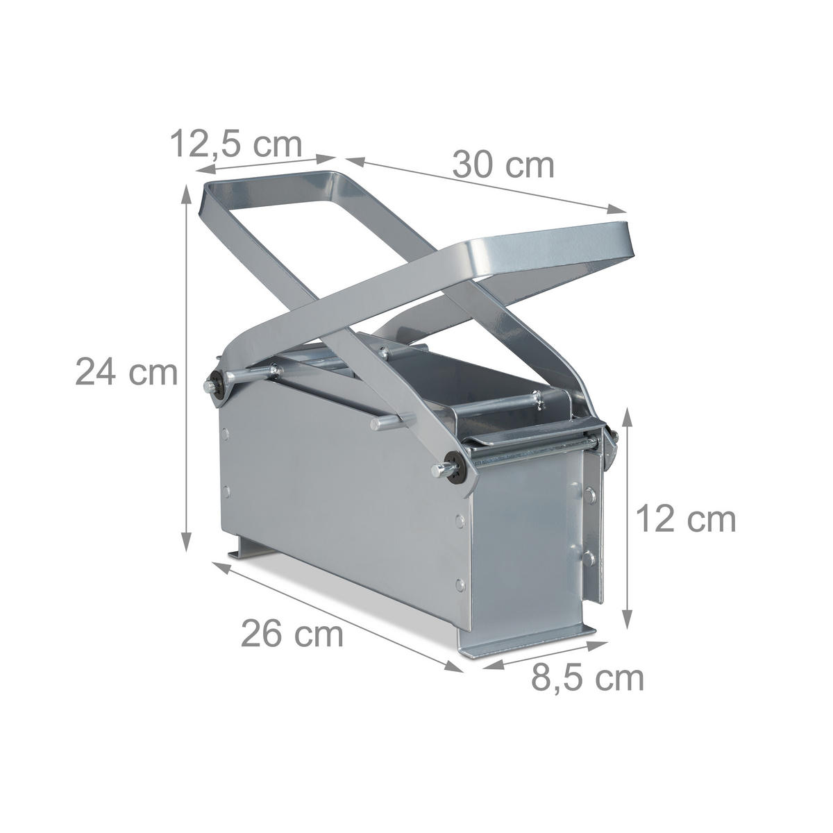 PAPIERBRIKETTPRESSE - Silberfarben, Metall (30/24/12.5cm) - Relaxdays