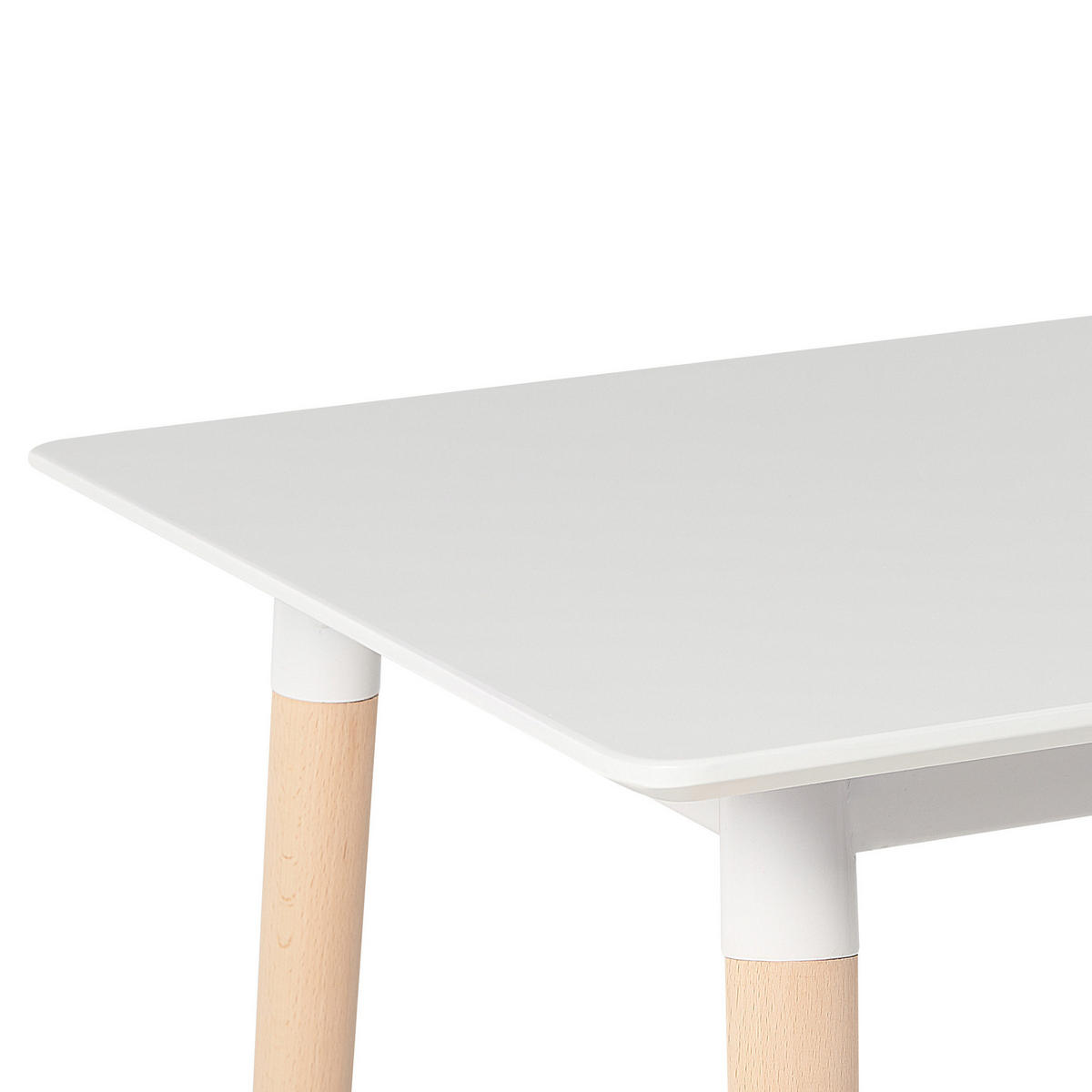 ESSTISCH 120-150/80/75 cm Weiß, Hellbraun Rechteckig Mirabel - Weiß, Holzwerkstoff (150/80/75cm) - Beliani