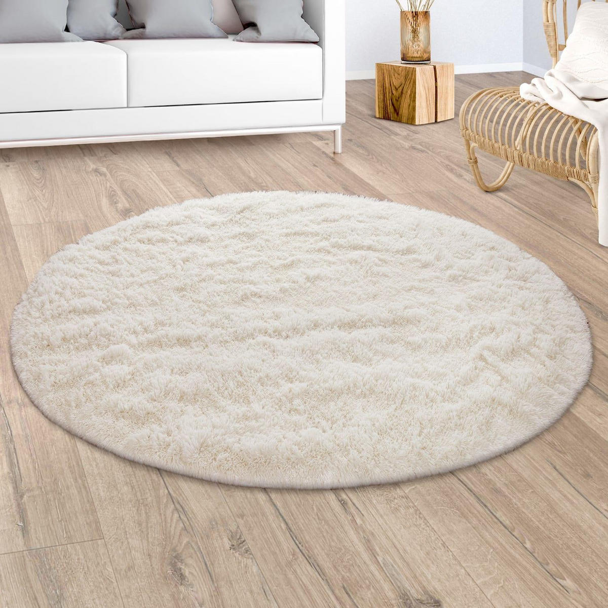 HOCHFLORTEPPICH 160/160 cm Silky 591 - Beige, Kunststoff (160/160cm) - Paco Home