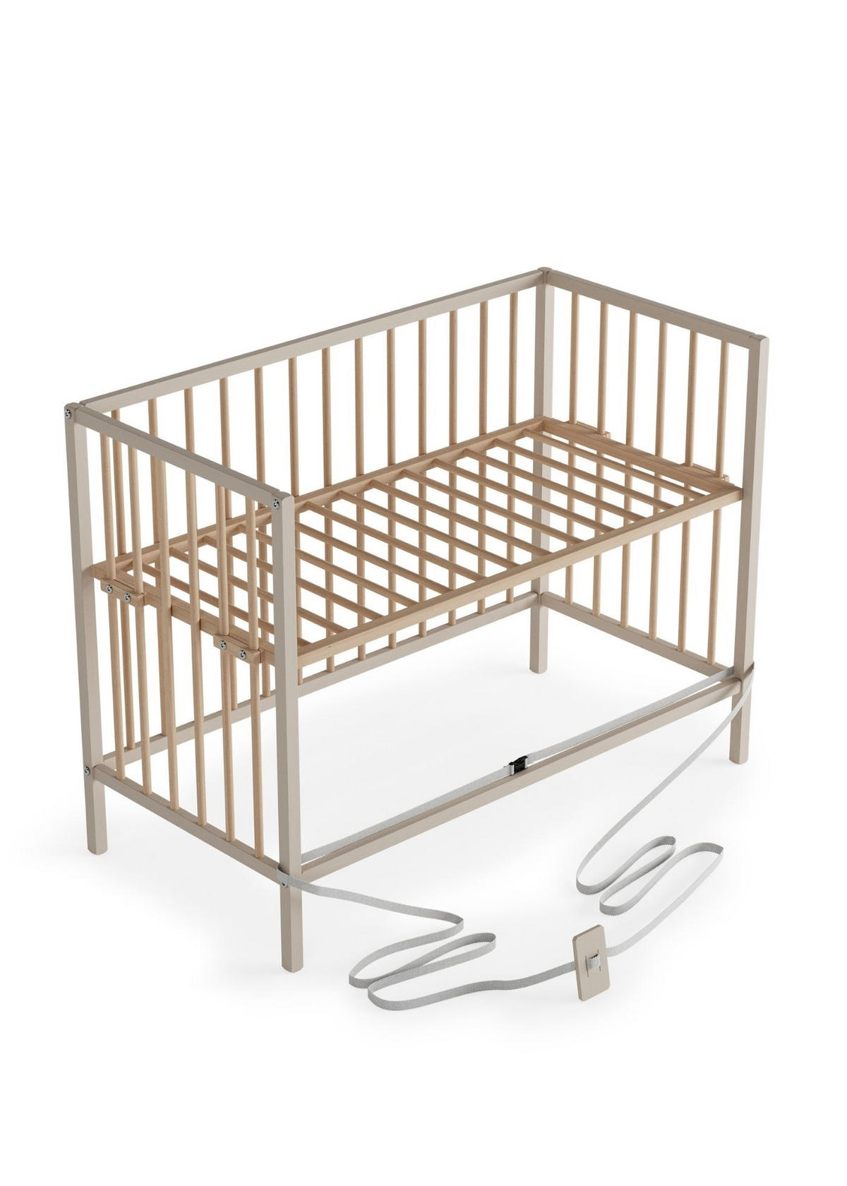 BEISTELLBETT mit Rollen und Umbauseite - sahara dust/natur - Dreamy 4 in 1 Bett - Sandfarben/Naturfarben, Holz (120/90/60cm) - Sämann – make a difference.