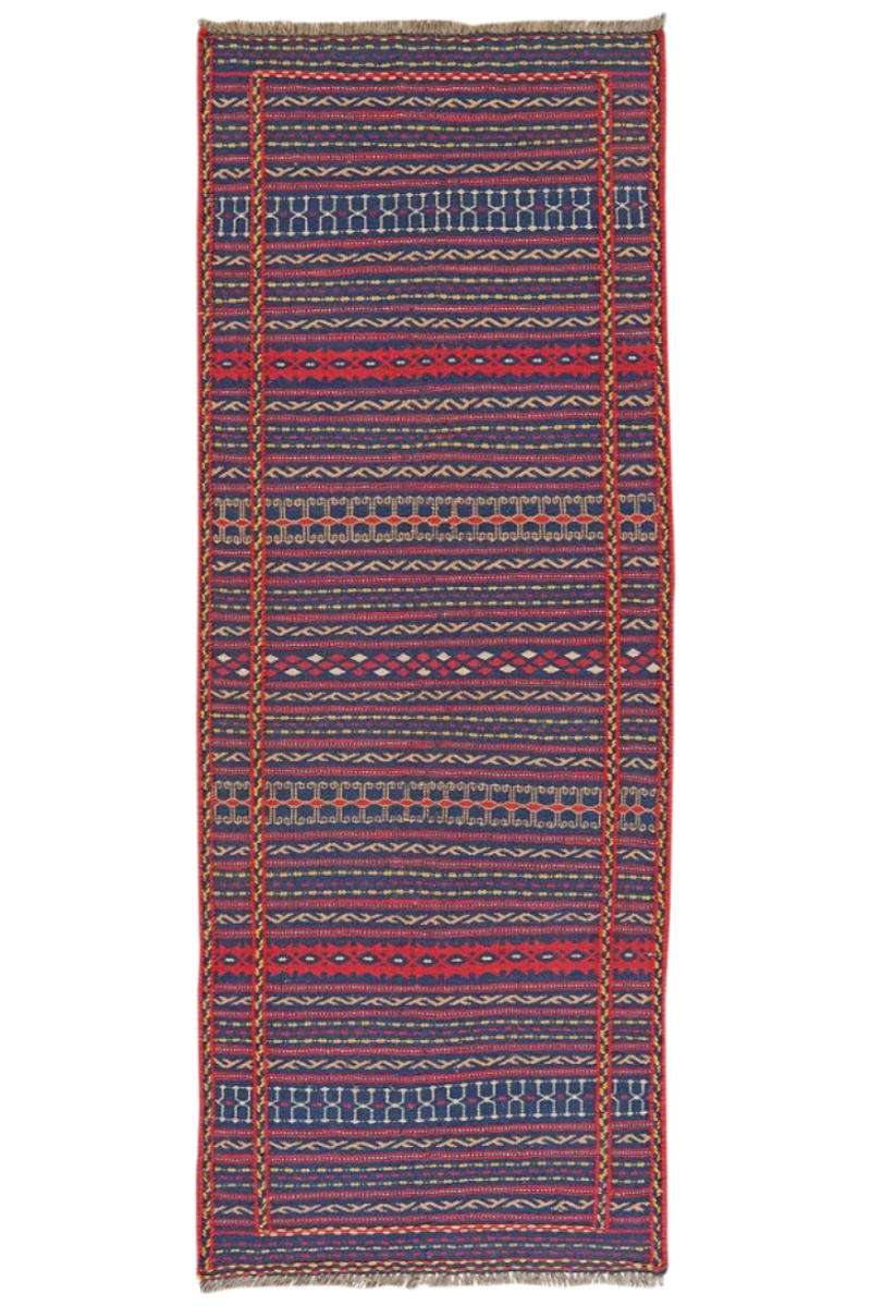 HANDWEBTEPPICH Kelim Kordi Violett 200/79 cm Schurwolle - Violett, Textil (79/200cm) - Looma