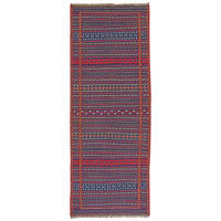 HANDWEBTEPPICH Kelim Kordi Violett 200/79 cm Schurwolle - Violett, Textil (79/200cm) - Looma