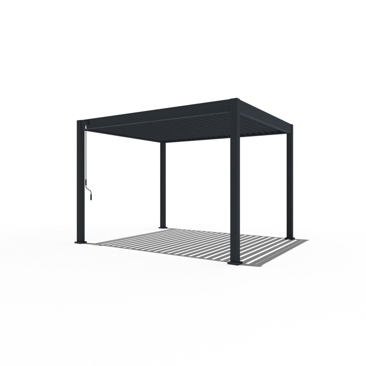 PERGOLA Terrassenüberdachung Trumpf | Alu-Stahl | Lamellendach | 3 x 3,6 M | anthrazit | freistehend - Anthrazit, Metall (300/255/360cm) - PergoLine