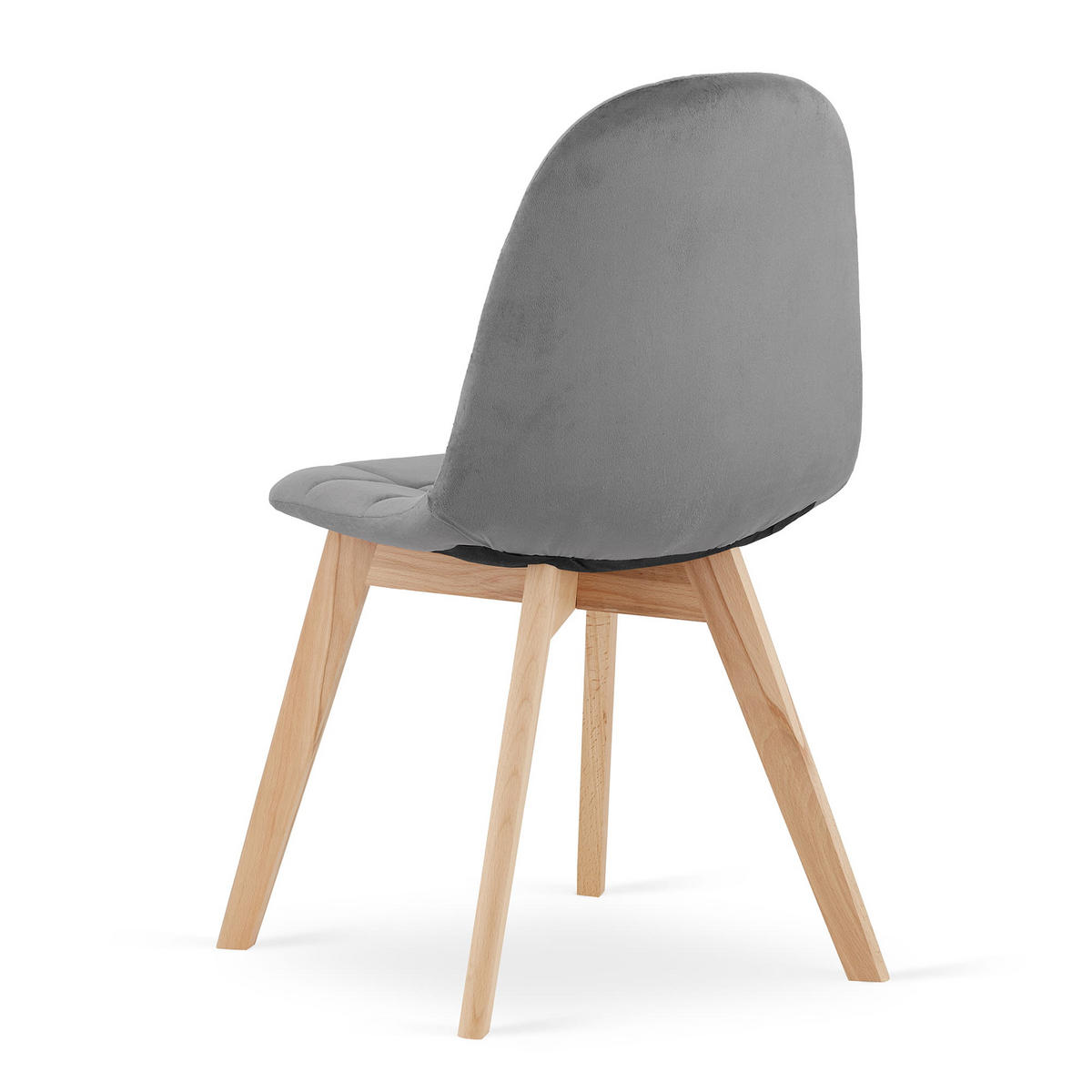 STUHL SORANO 6-er Set, Grau, mit Samtstoff gepolstert - Anthrazit, Holz/Textil (45/82/54cm) - Komodee