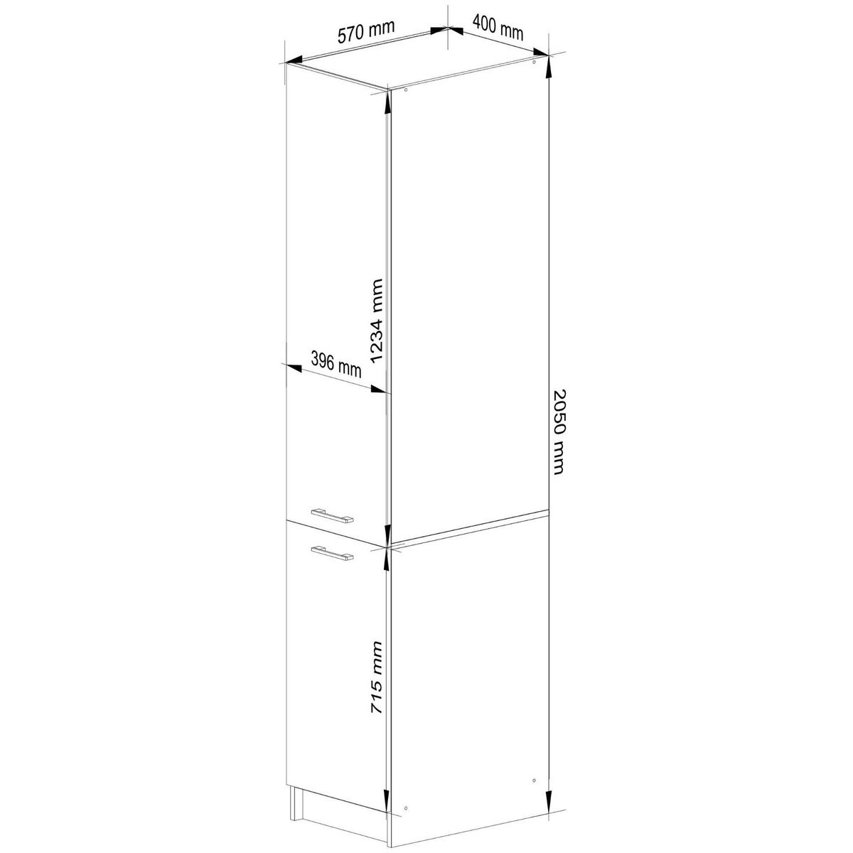 DULAP ÎNALT Alb, Alb 205/40/57 - alb, compozit lemnos (40/205/57cm) - RAUMHIRSCH FURNITURE