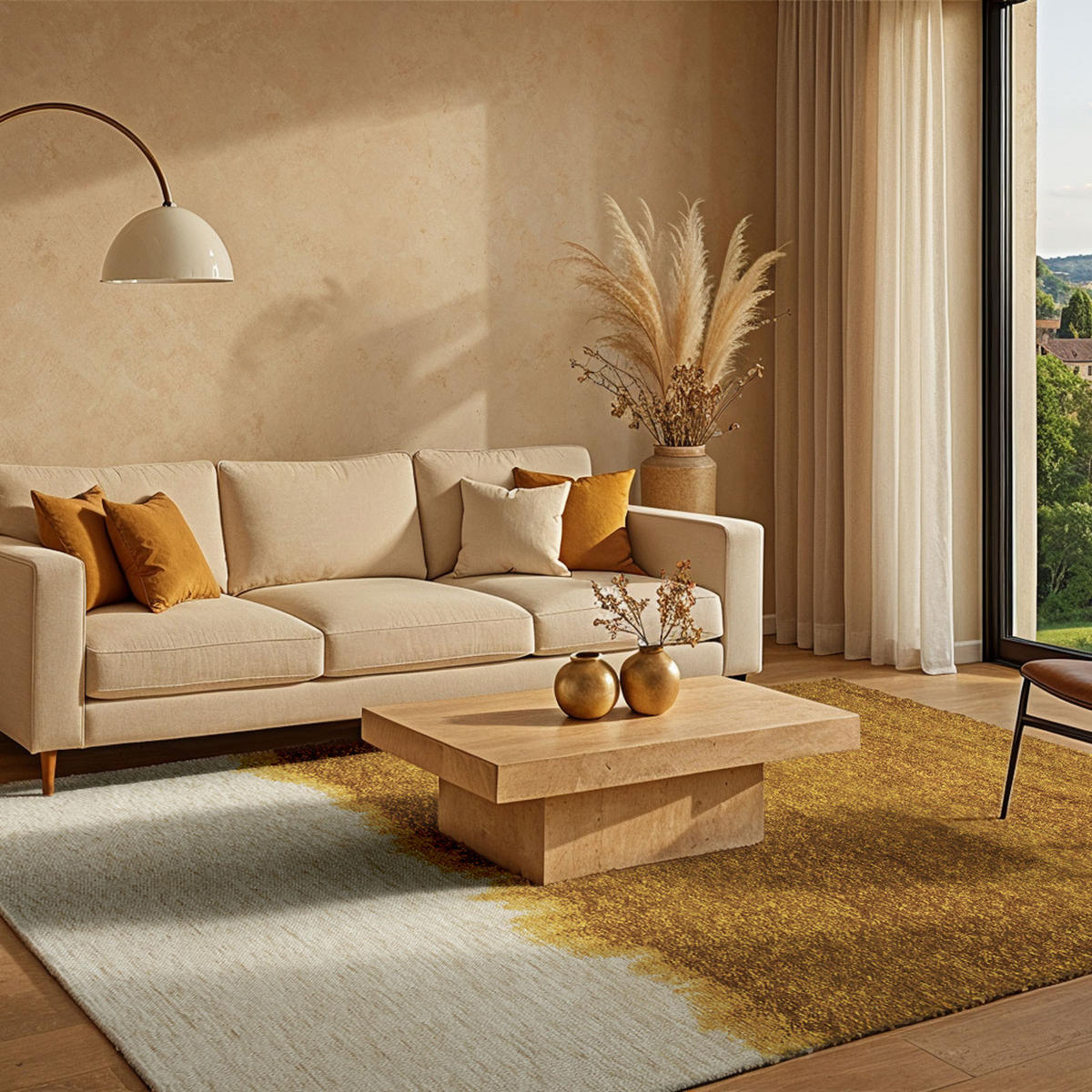 TEPPICH Storm Ocher 80/150 cm - Gelb, Textil (80/150cm) - Lola&Moi