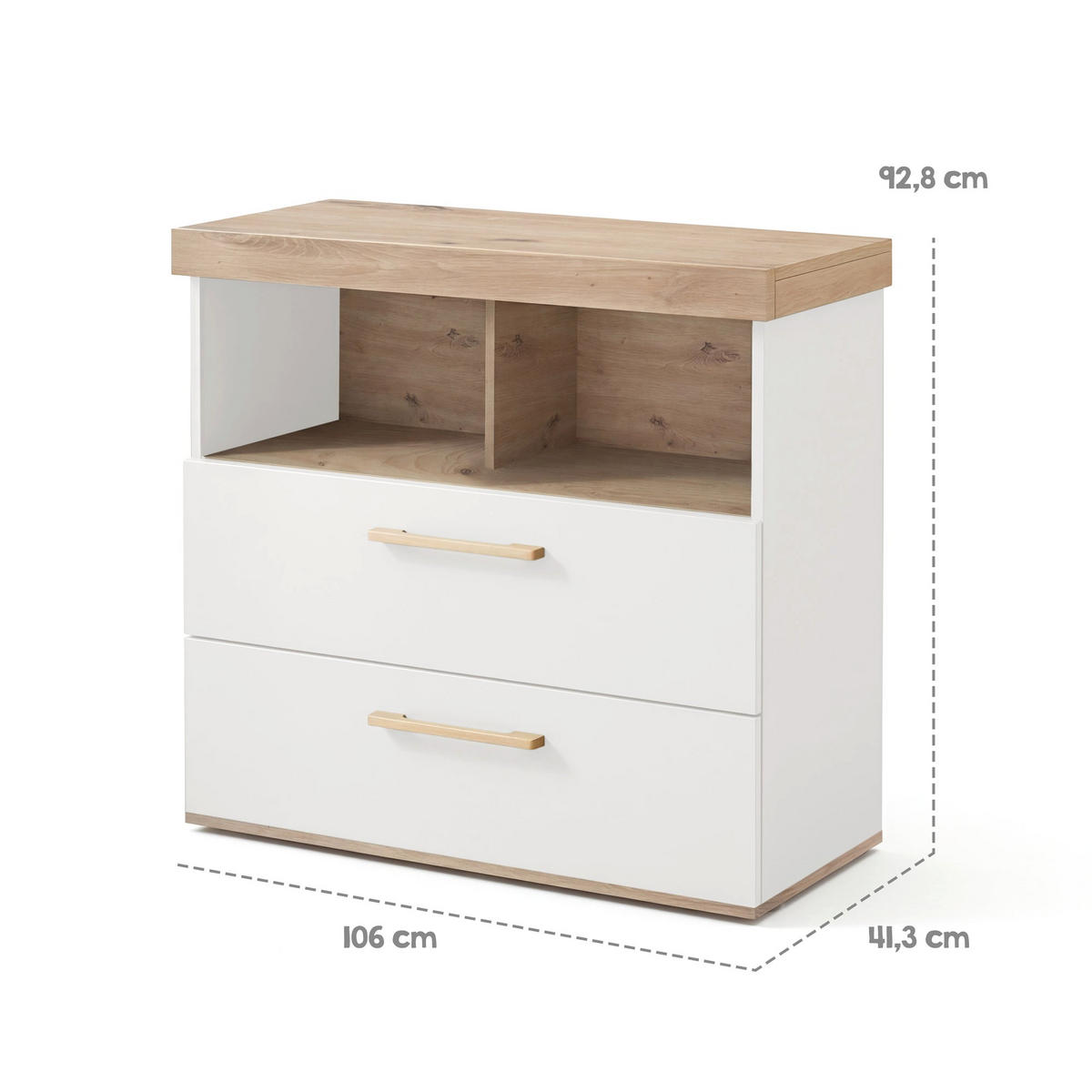 BABYZIMMER-SET Jimmy 3-teilig - Weiß, Holzwerkstoff (138/195/53cm) - Roba