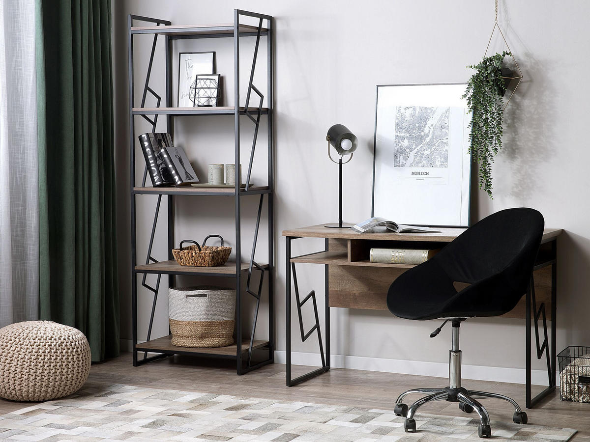 REGAL 5 Fächer Forres - Dunkelbraun, Holzwerkstoff (64/184/40cm) - Beliani