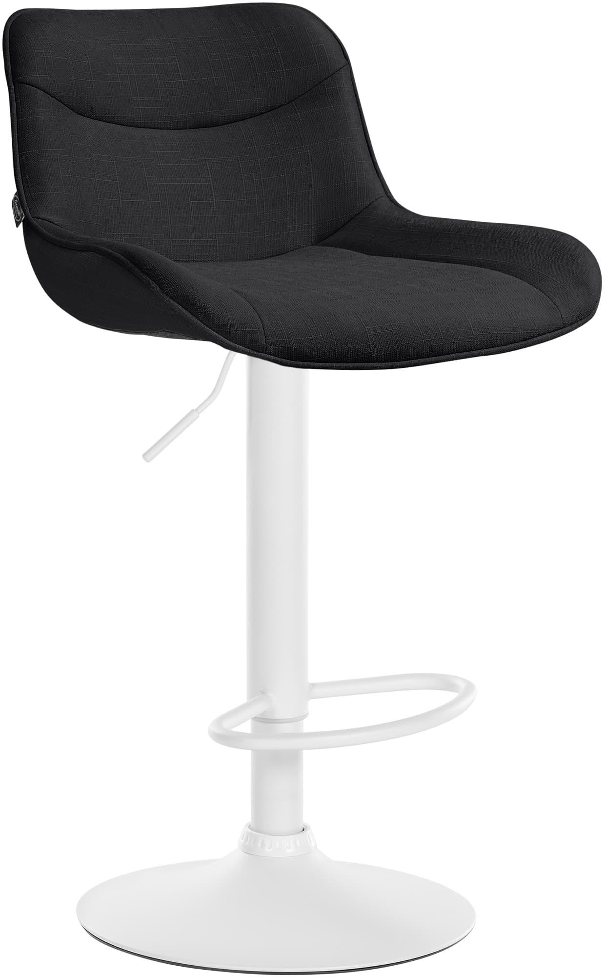 BARHOCKER Stoff schwarz - Schwarz/Weiß, Textil/Metall (49/85/51cm) - CLP