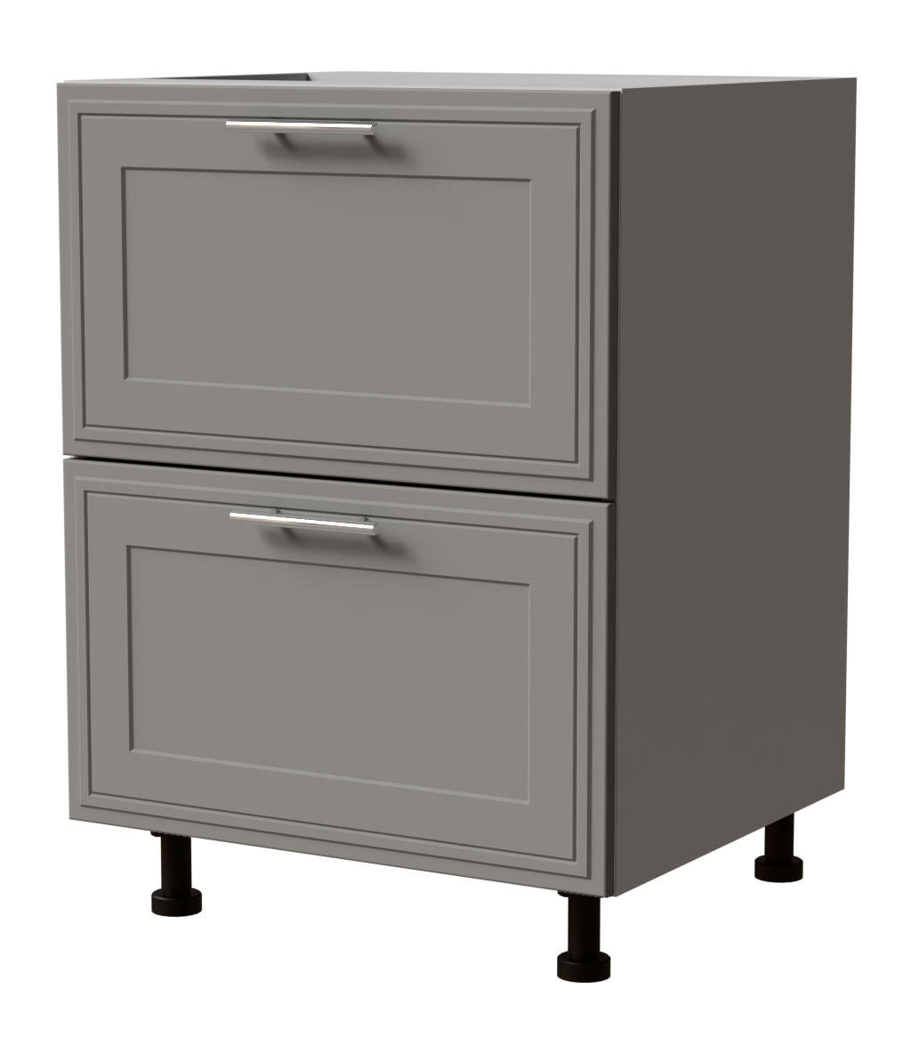 SCHUBLADENUNTERSCHRANK Salo D2/60 Grau / Dust Grey Matt 60 / 50 / 82cm - HETTICH Vollauszug - Grau, Holz/Holzwerkstoff (60/82/50cm) - Feldmann-Wohnen
