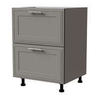 SCHUBLADENUNTERSCHRANK Salo D2/60 Grau / Dust Grey Matt 60 / 50 / 82cm - HETTICH Vollauszug - Grau, Holz/Holzwerkstoff (60/82/50cm) - Feldmann-Wohnen