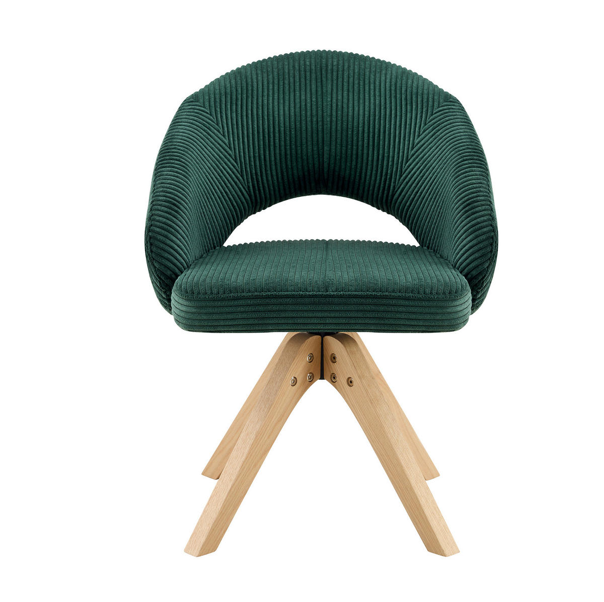 STUHL 2er-Set drehbar Samt Dunkelgrün Massivholz - Dunkelgrün, Holz (49/84/46cm) - Meubliv