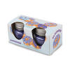 DUFTKERZE "Donut Blaubeere" im Glas mit Deckel, 2er Pack mit je ca. 7 Std. Brenndauer, Ø6cm, Raumduft als Geschenk oder als Dekoration - Beere, Glas (6/5cm) - HS Candle