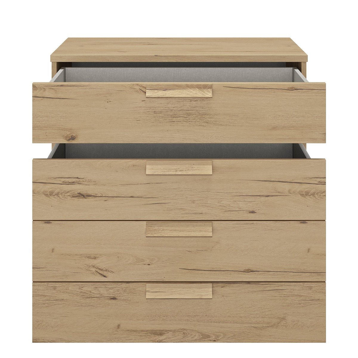 KOMMODE 4 Schubladen Cyrus - Französische Herstellung - 81/45/81 cm - Nussbaumfarben, Holzwerkstoff (45/81/81cm) - Calicosy